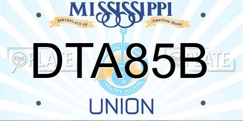 DTA85B Mississippi License Plate