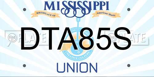 DTA85S Mississippi License Plate