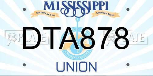 DTA878 Mississippi License Plate