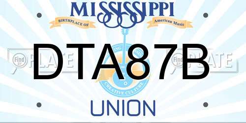 DTA87B Mississippi License Plate