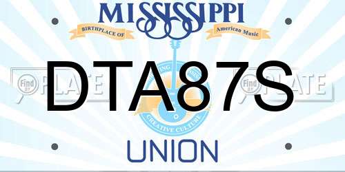DTA87S Mississippi License Plate