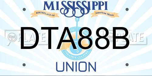 DTA88B Mississippi License Plate