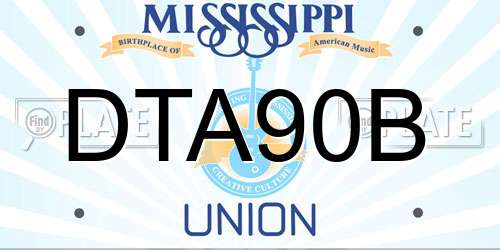 DTA90B Mississippi License Plate