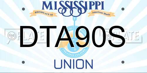 DTA90S Mississippi License Plate