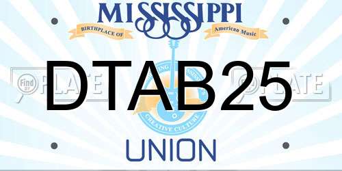DTAB25 Mississippi License Plate