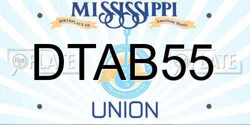 DTAB55 Mississippi License Plate