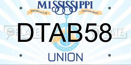 DTAB58 Mississippi License Plate