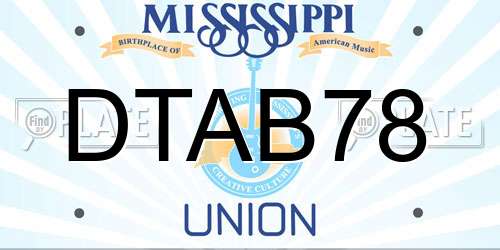 DTAB78 Mississippi License Plate