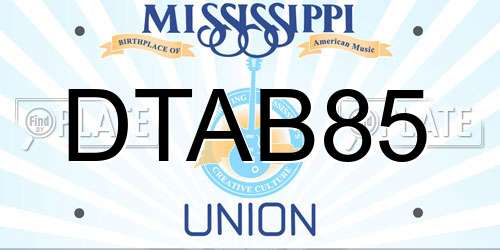 DTAB85 Mississippi License Plate