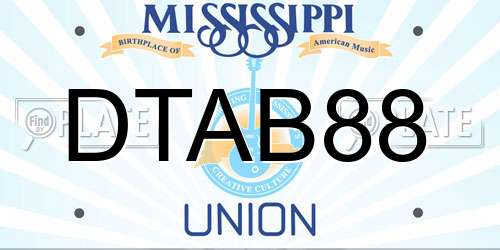 DTAB88 Mississippi License Plate