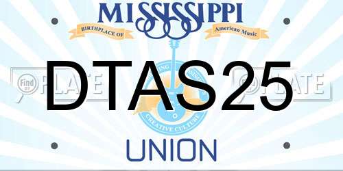 DTAS25 Mississippi License Plate