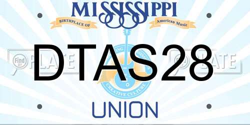 DTAS28 Mississippi License Plate