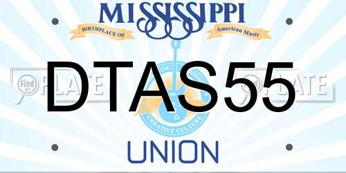 DTAS55 Mississippi License Plate