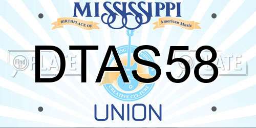 DTAS58 Mississippi License Plate