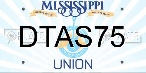 DTAS75 Mississippi License Plate