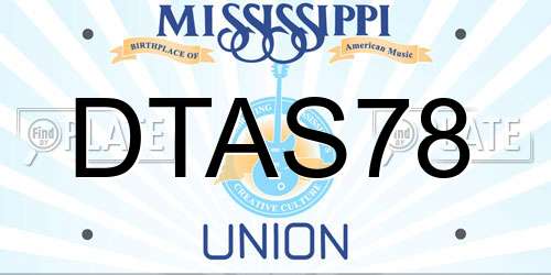 DTAS78 Mississippi License Plate