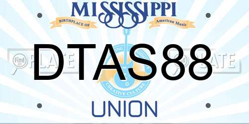DTAS88 Mississippi License Plate