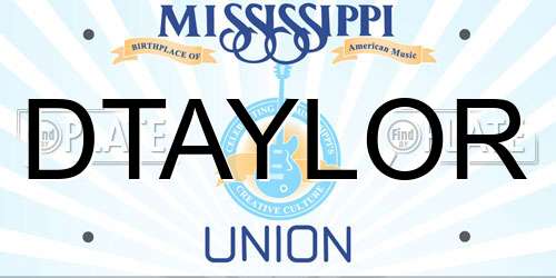 DTAYLOR Mississippi License Plate