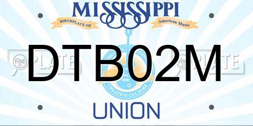 DTB02M Mississippi License Plate