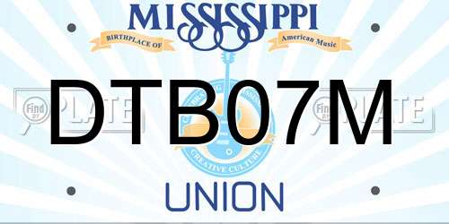DTB07M Mississippi License Plate