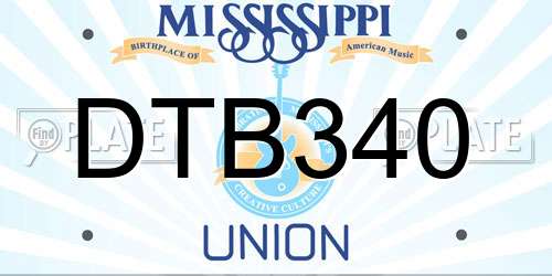 DTB340 Mississippi License Plate