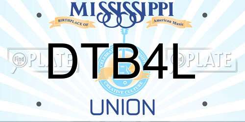 DTB4L Mississippi License Plate