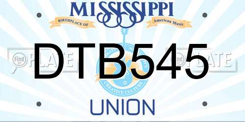 DTB545 Mississippi License Plate
