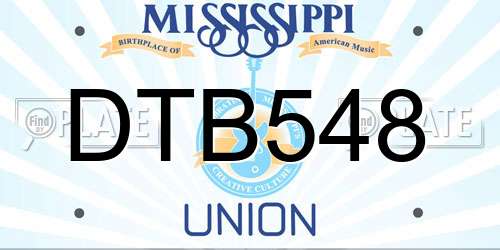 DTB548 Mississippi License Plate
