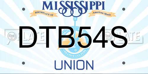 DTB54S Mississippi License Plate