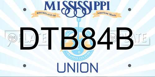 DTB84B Mississippi License Plate