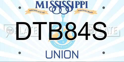 DTB84S Mississippi License Plate