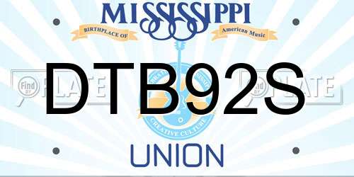 DTB92S Mississippi License Plate