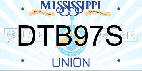 DTB97S Mississippi License Plate