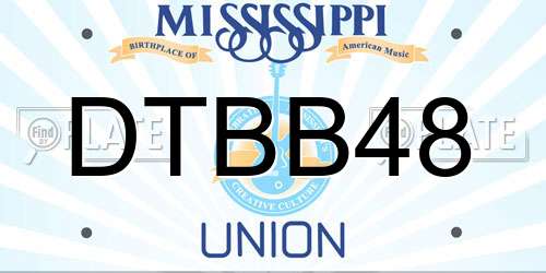DTBB48 Mississippi License Plate