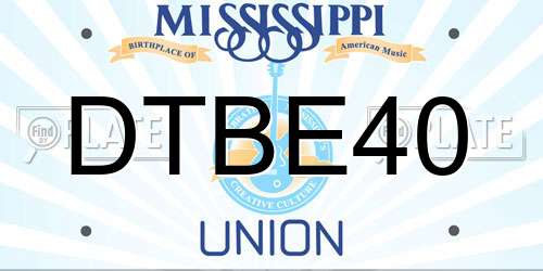 DTBE40 Mississippi License Plate