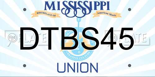 DTBS45 Mississippi License Plate