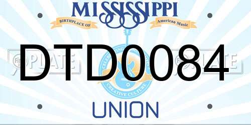 DTD0084 Mississippi License Plate