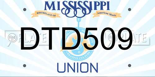 DTD509 Mississippi License Plate