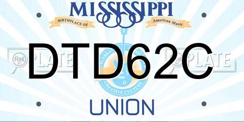 DTD62C Mississippi License Plate