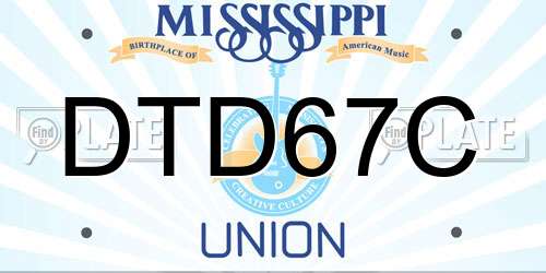 DTD67C Mississippi License Plate