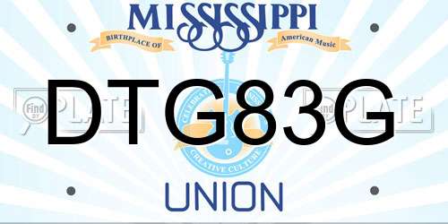 DTG83G Mississippi License Plate