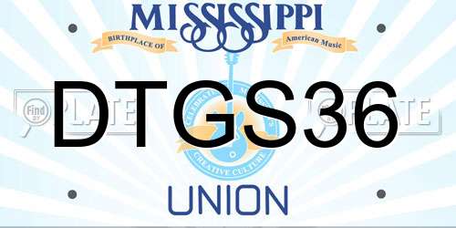 DTGS36 Mississippi License Plate