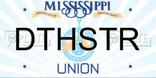 DTHSTR Mississippi License Plate