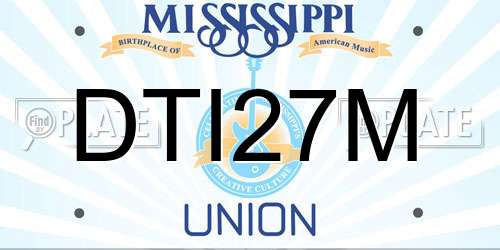 DTI27M Mississippi License Plate