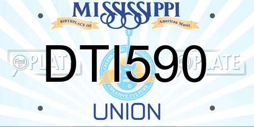 DTI590 Mississippi License Plate