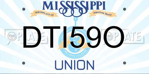 DTI59O Mississippi License Plate