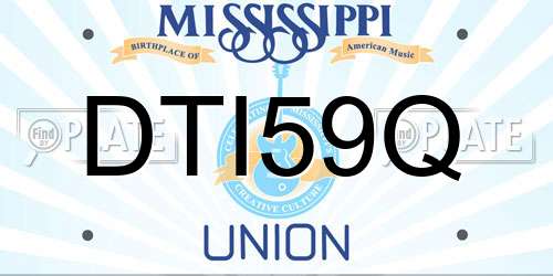 DTI59Q Mississippi License Plate