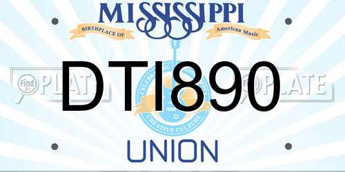 DTI890 Mississippi License Plate