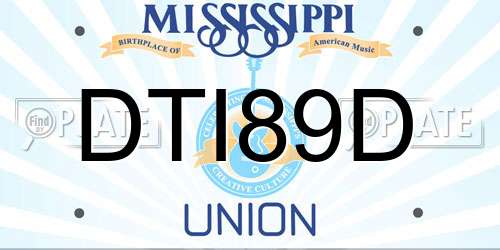 DTI89D Mississippi License Plate