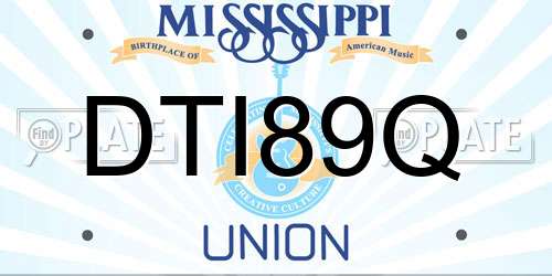 DTI89Q Mississippi License Plate